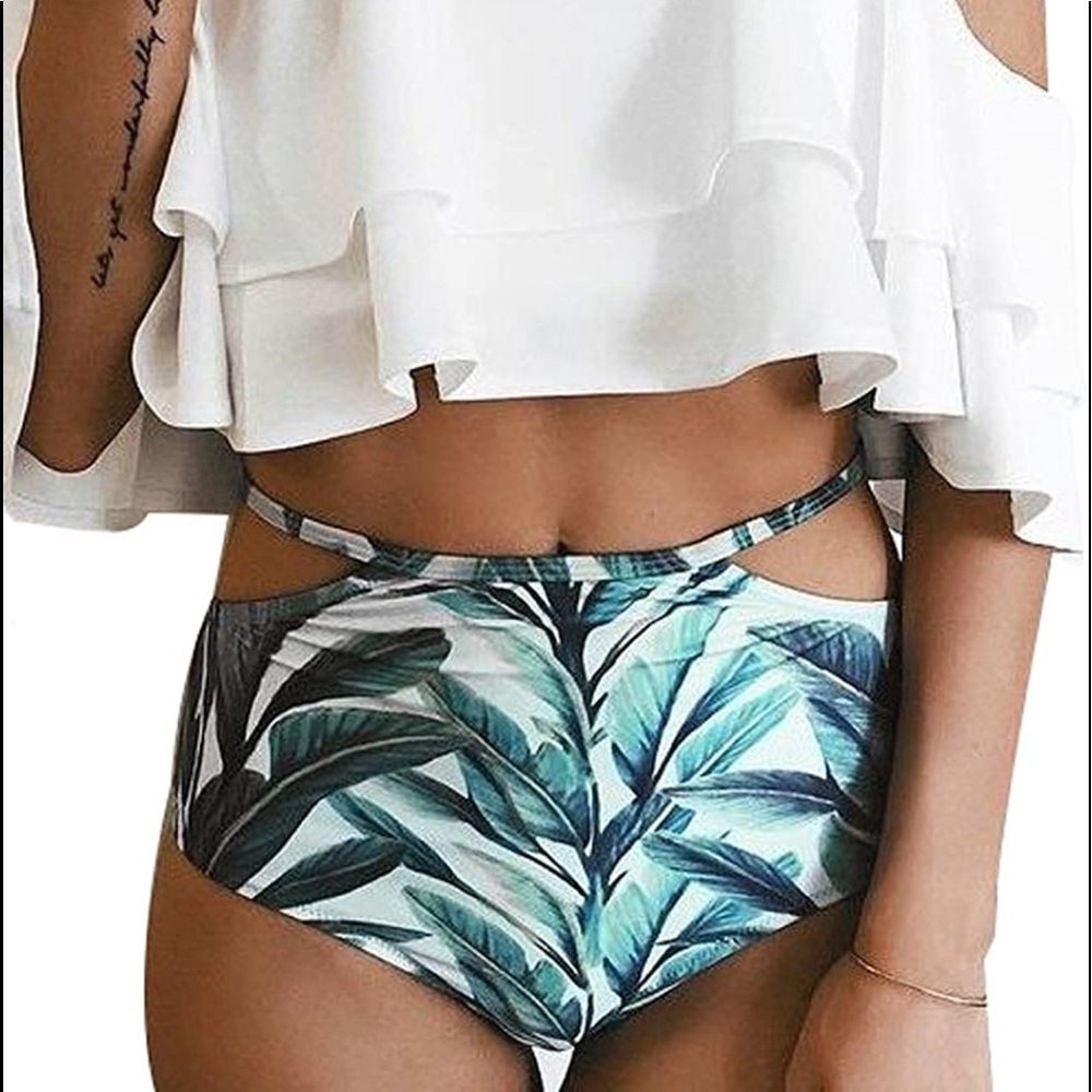 🟢3/$15 High waist sexy cutout bikini bottom